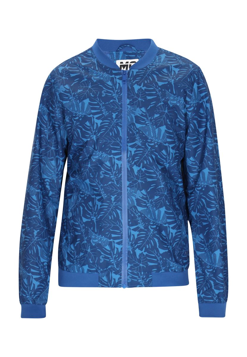 Bomberjacke mit Blattmuster und Reißverschluss