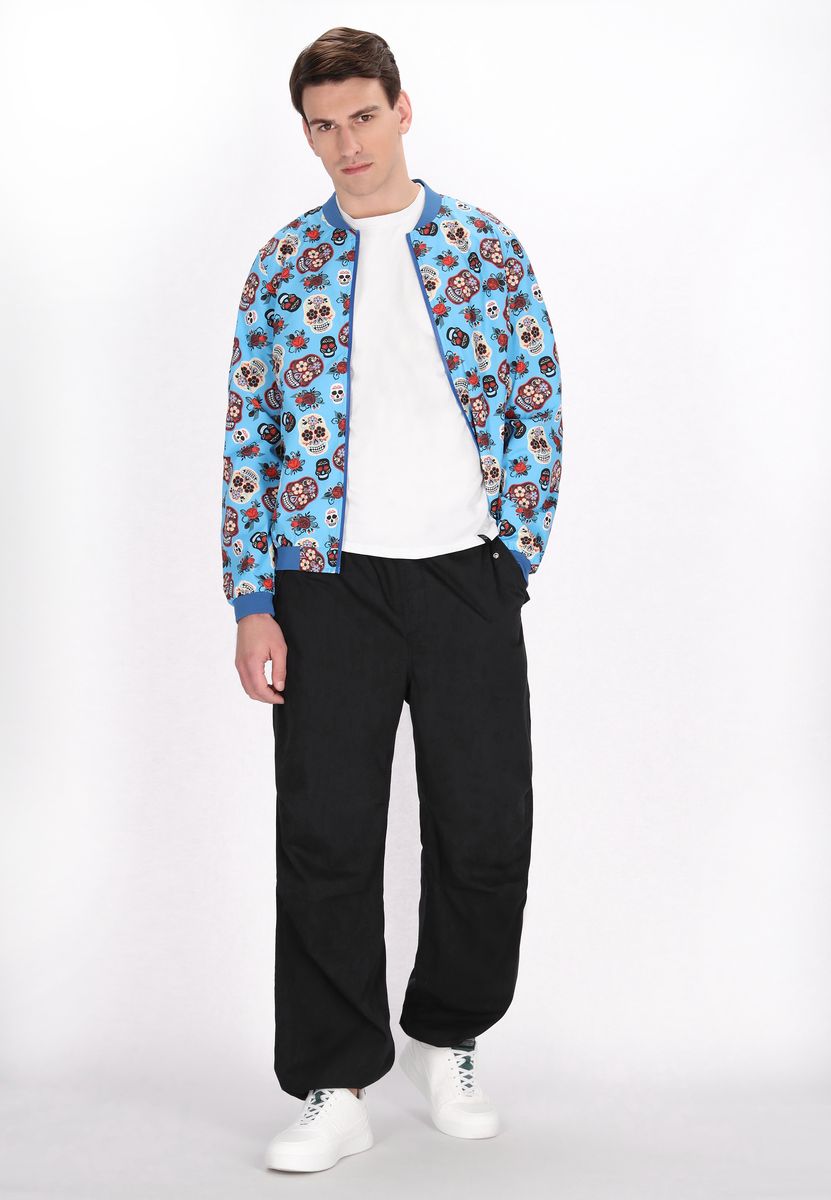Bomberjacke mit Sugar-Skull-Print