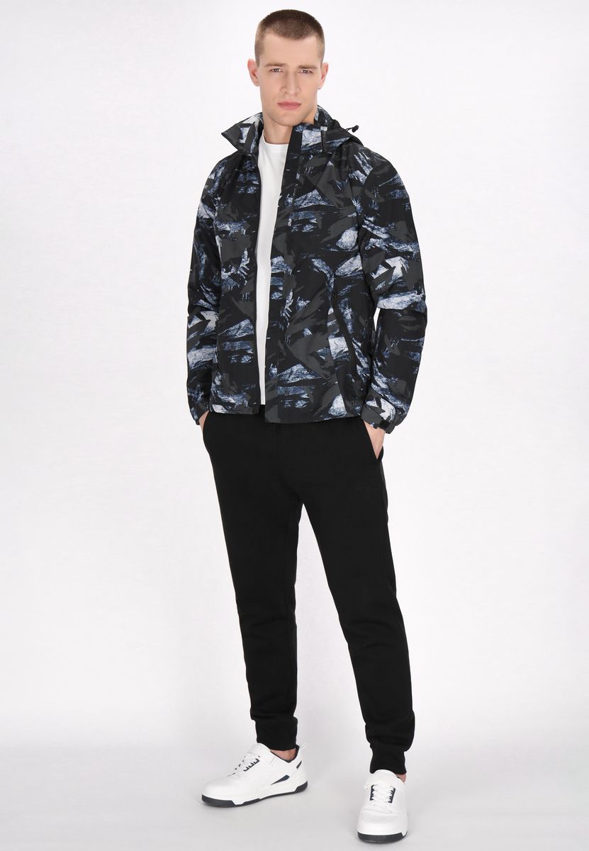 Kapuzenjacke mit abstraktem Print