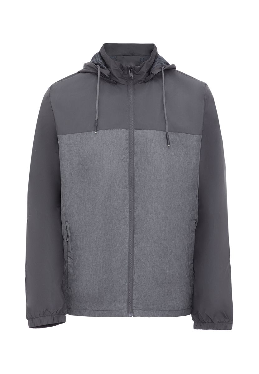 Zweifarbige Kapuzen-Utility-Jacke