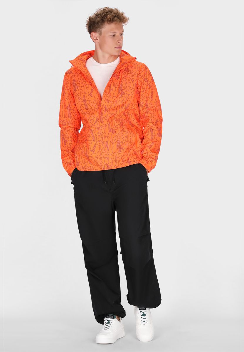 Gemusterter leichter Windbreaker mit Kapuze