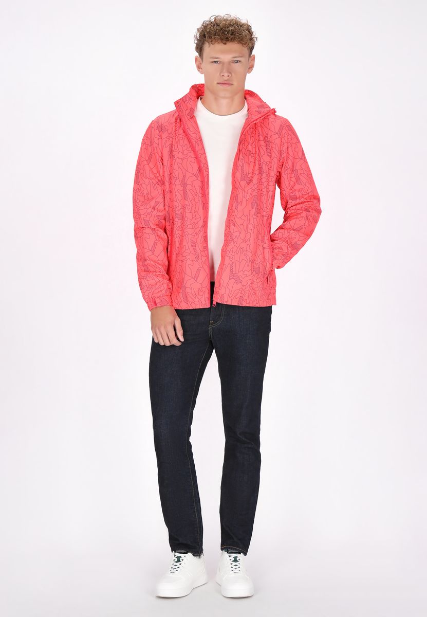 Gemusterte Leichte Kapuzen-Windjacke