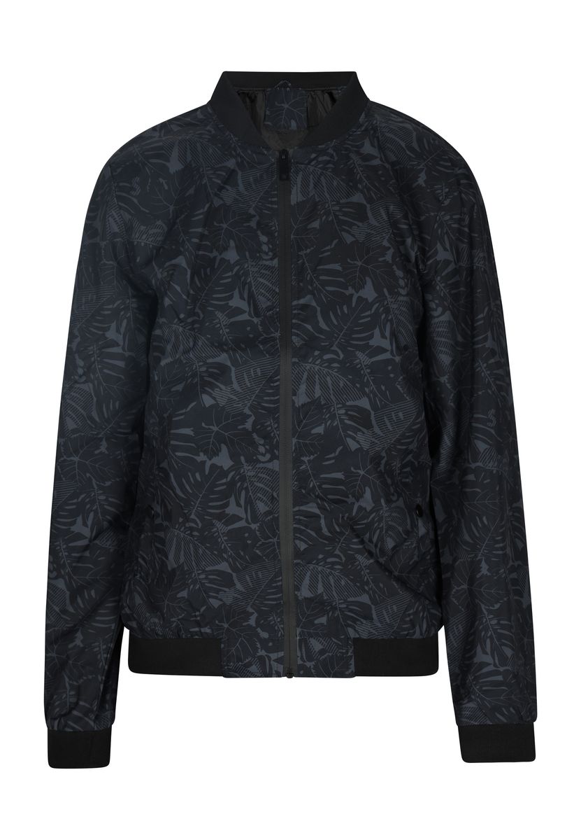 Bomberjacke mit tropischem Blattmuster