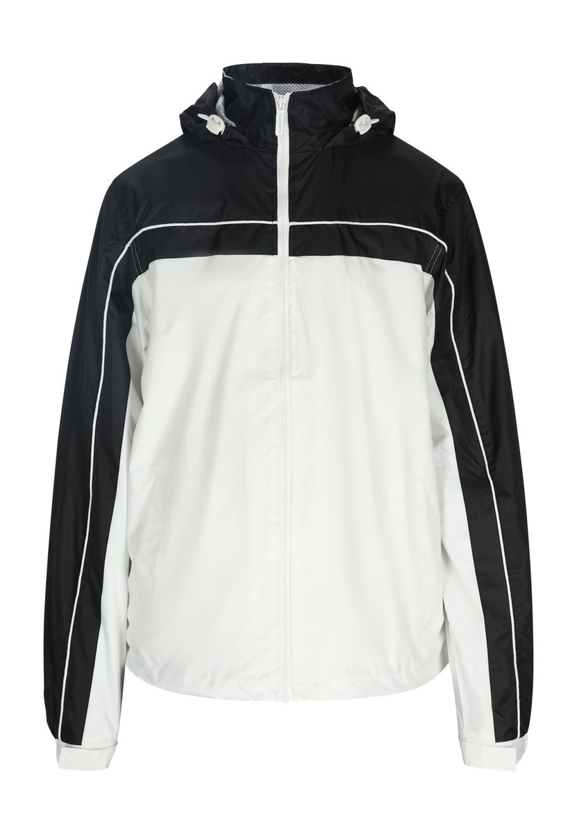 Sportliche Kapuzenwindjacke im Color-Block-Design