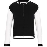 Sportliche Strick-Collegejacke mit Reißverschluss