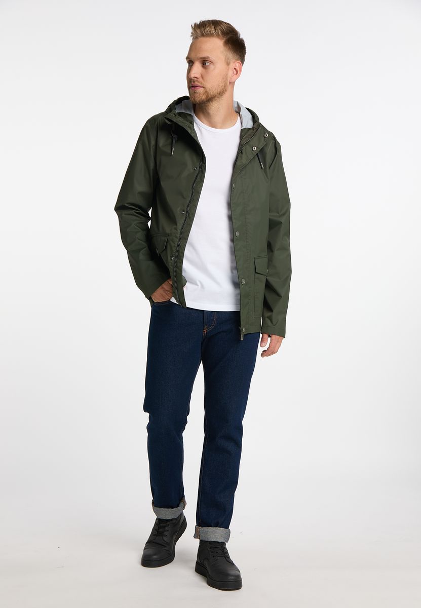Funktionale Regenjacke mit Kapuze und Pattentaschen