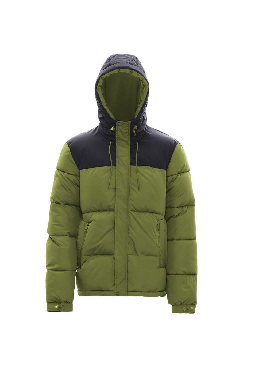 Wattierte Bicolor Steppjacke mit Kapuze