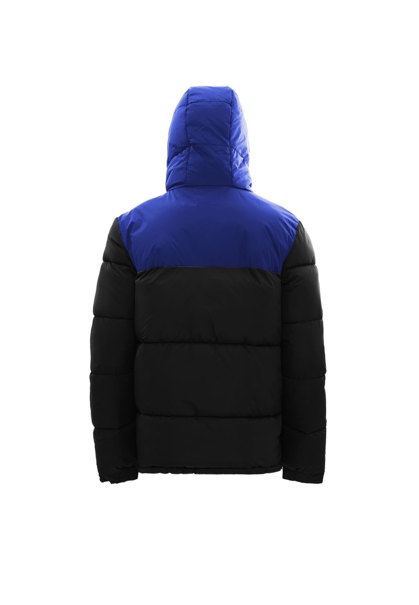 Zweifarbige Steppjacke mit Kapuze