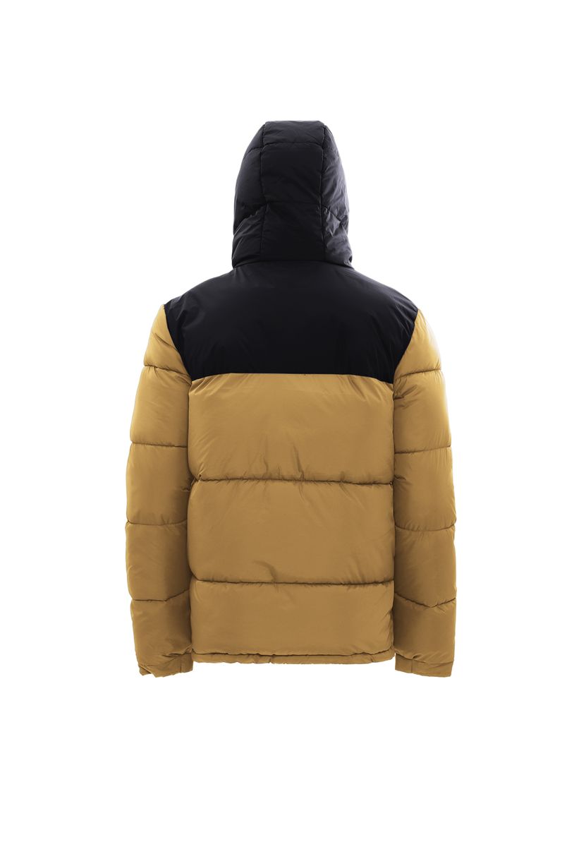 Zweifarbige Steppjacke mit Kapuze
