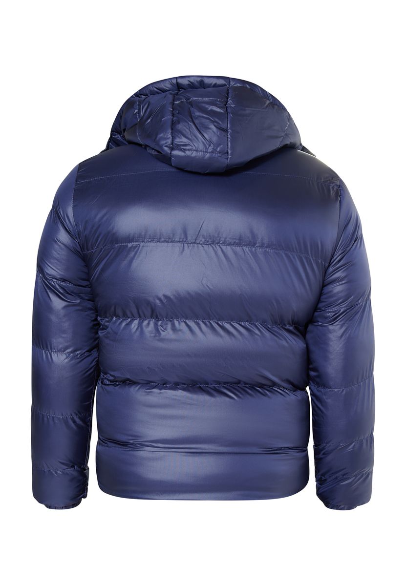 Glänzende Steppjacke mit Kapuze