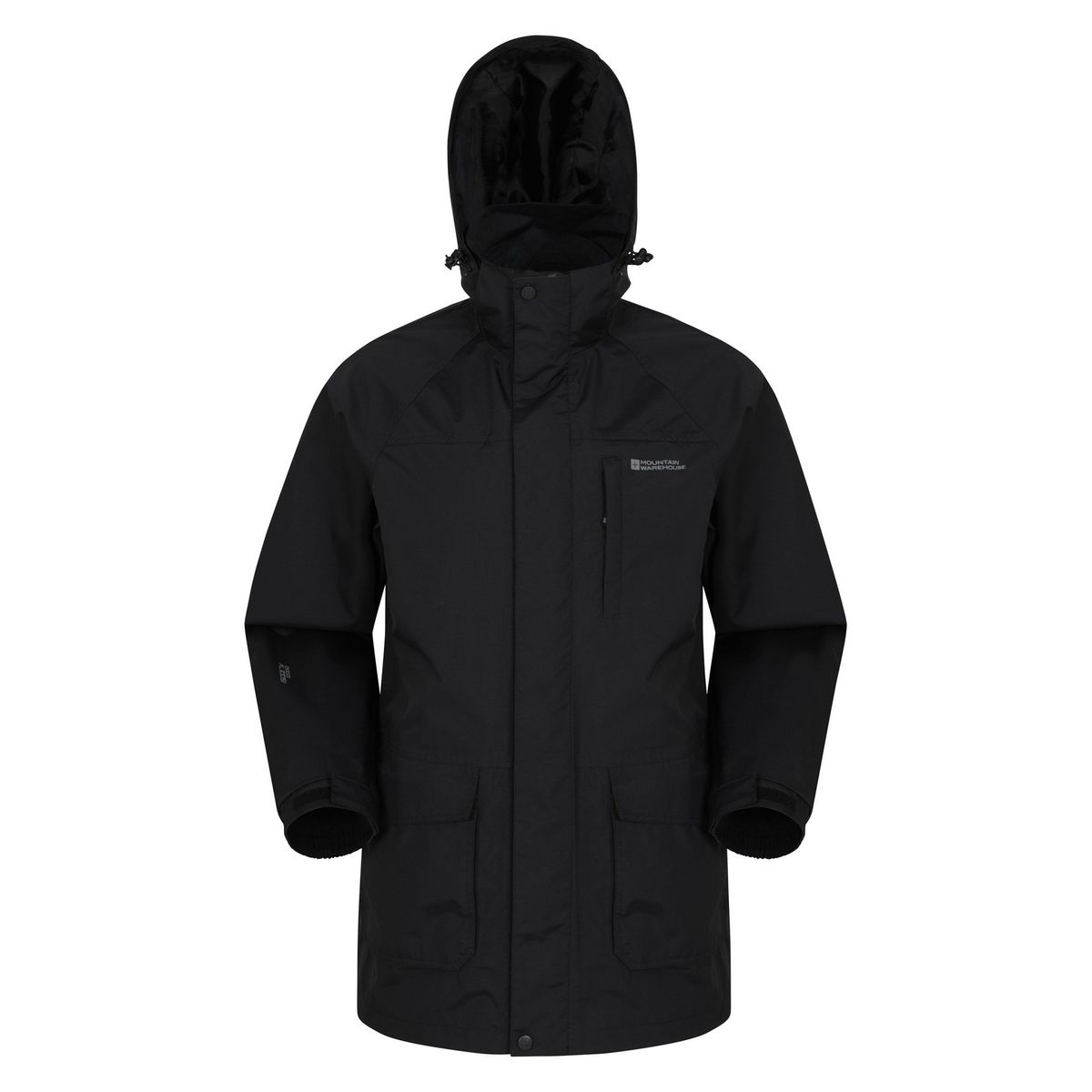 Langer wasserdichter Parka mit Kapuze