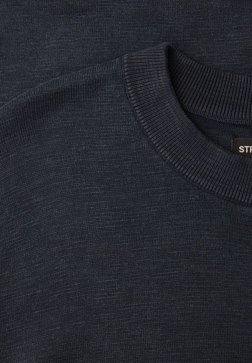 STREET ONE MEN Pullover, Baumwolle, für Herren, blau, L