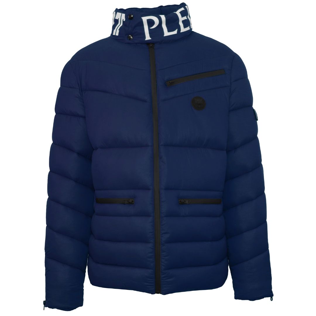 Gesteppte Daunenjacke mit Logokragen