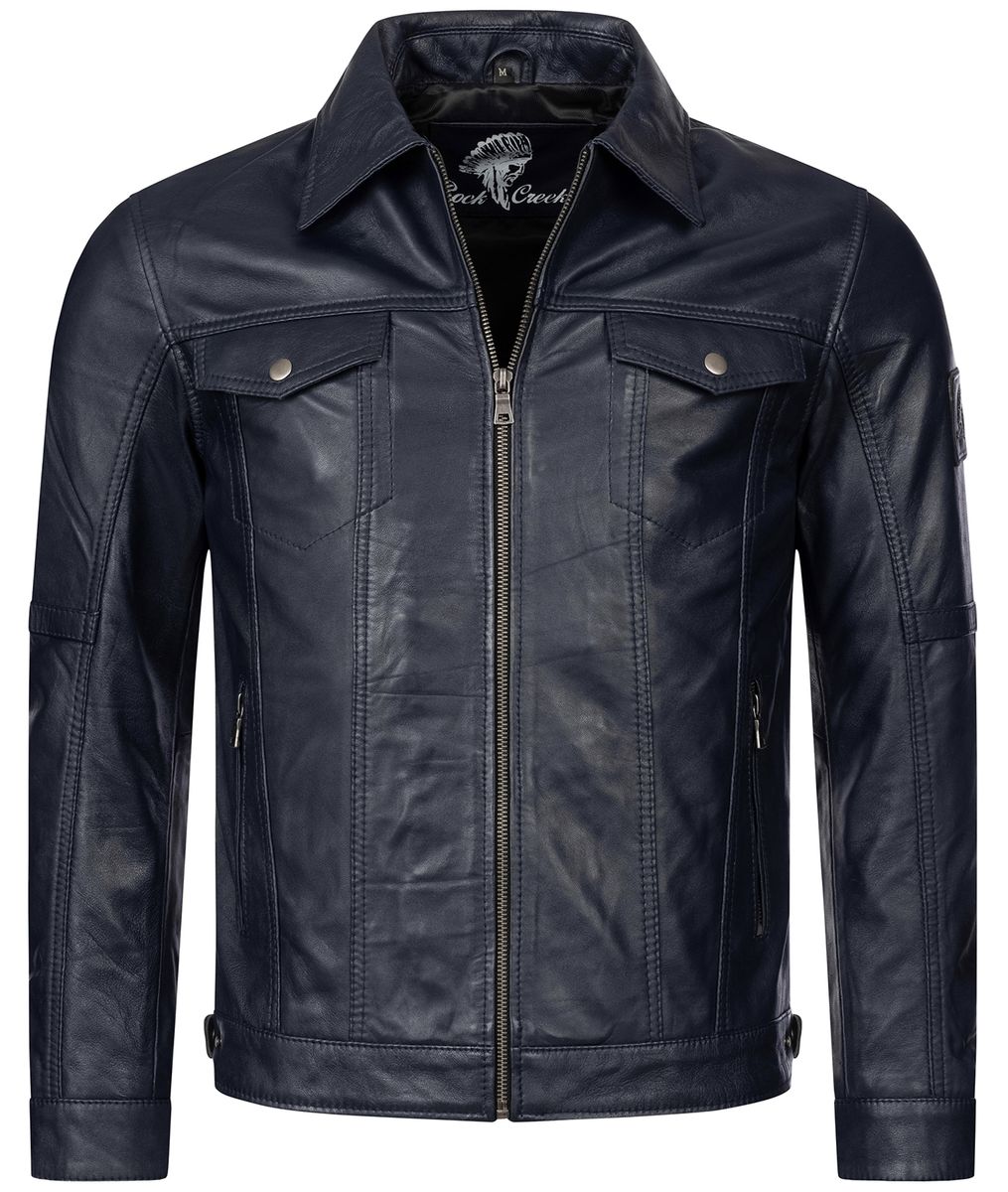 Klassische Lederjacke mit Kentkragen