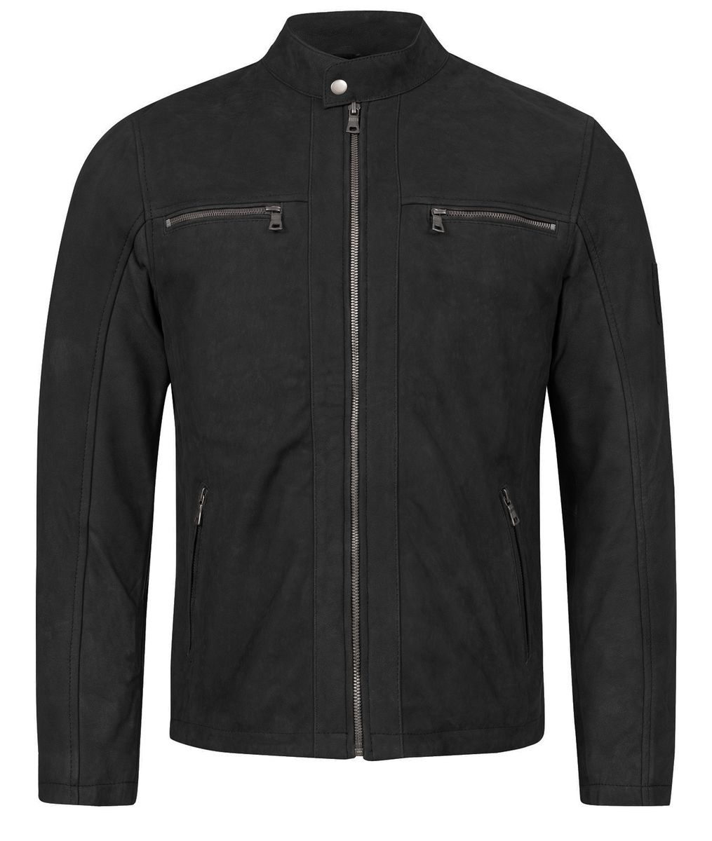 Elegante Lederjacke mit Stehkragen