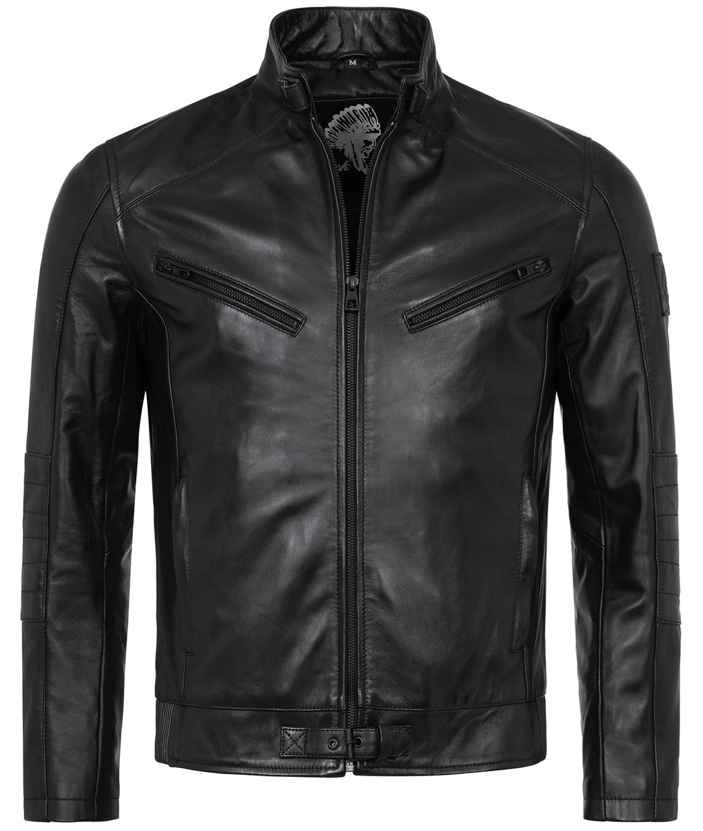 Geschmeidige Lederjacke mit Stehkragen