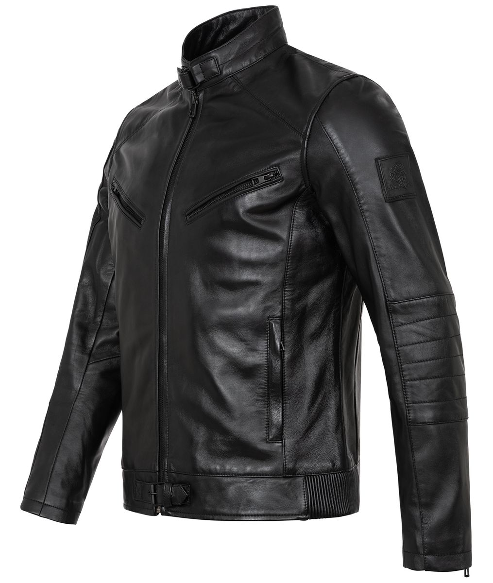 Geschmeidige Lederjacke mit Stehkragen
