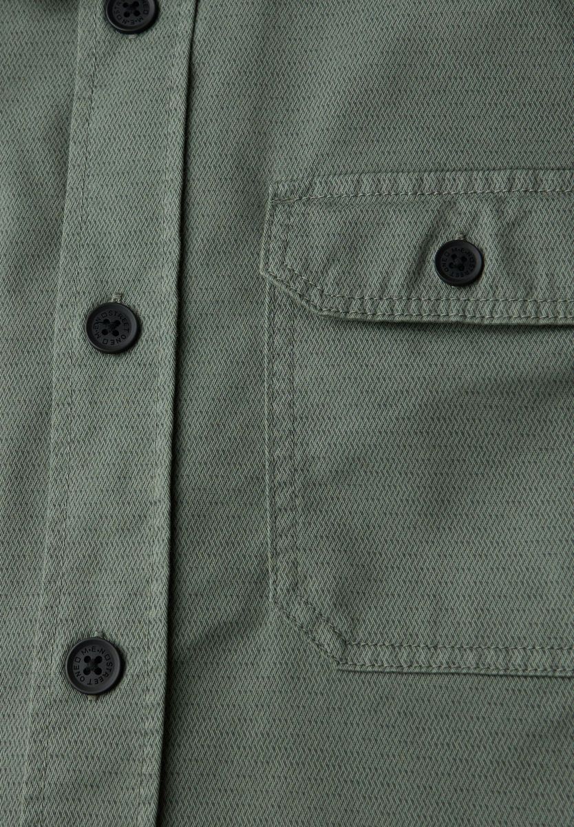 STREET ONE MEN Overshirt Garment Dye, Brusttaschen, für Herren, grün, L
