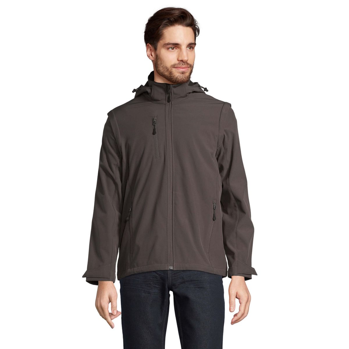 Vielseitige Softshell-Jacke mit Kapuze