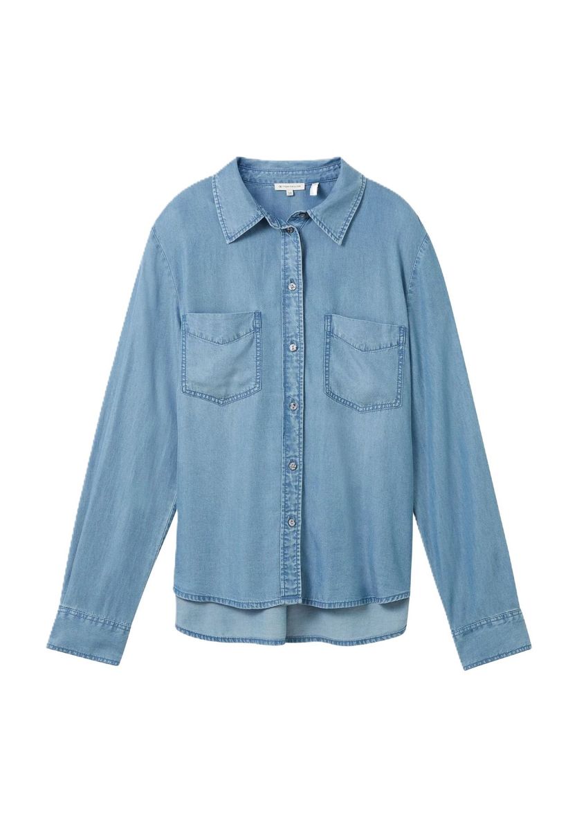 Damen Jeanshemd mit Knopfleiste und Taschen