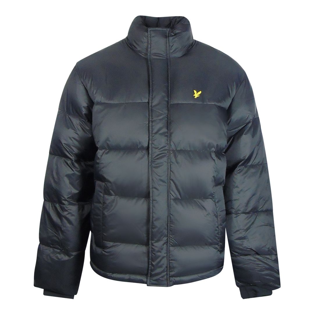 Gesteppte Stehkragen-Wattierte Zip-Jacke