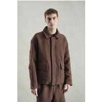 Strukturierte Jacquard-Baumwolljacke mit Reißverschluss