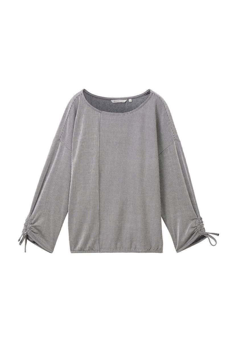 Gestreifte Langarmbluse mit Bindedetails