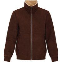 Ziegenvelours-Bomberjacke mit Teddyfutter