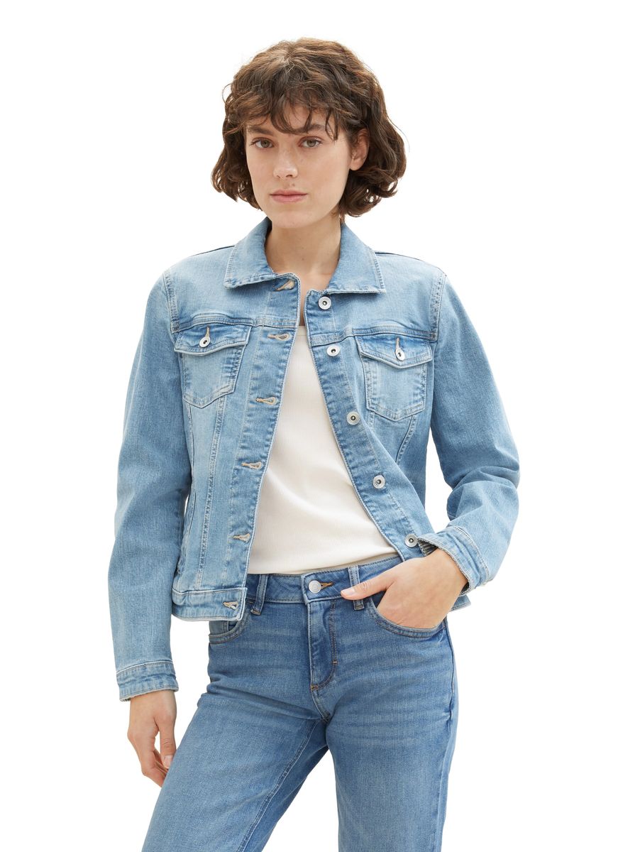 Jeansjacke mit Pattentaschen