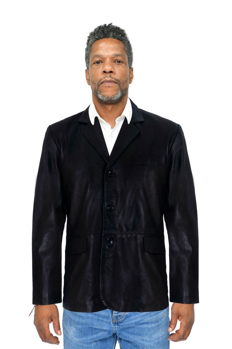 Schmal geschnittener Nappa-Lederblazer