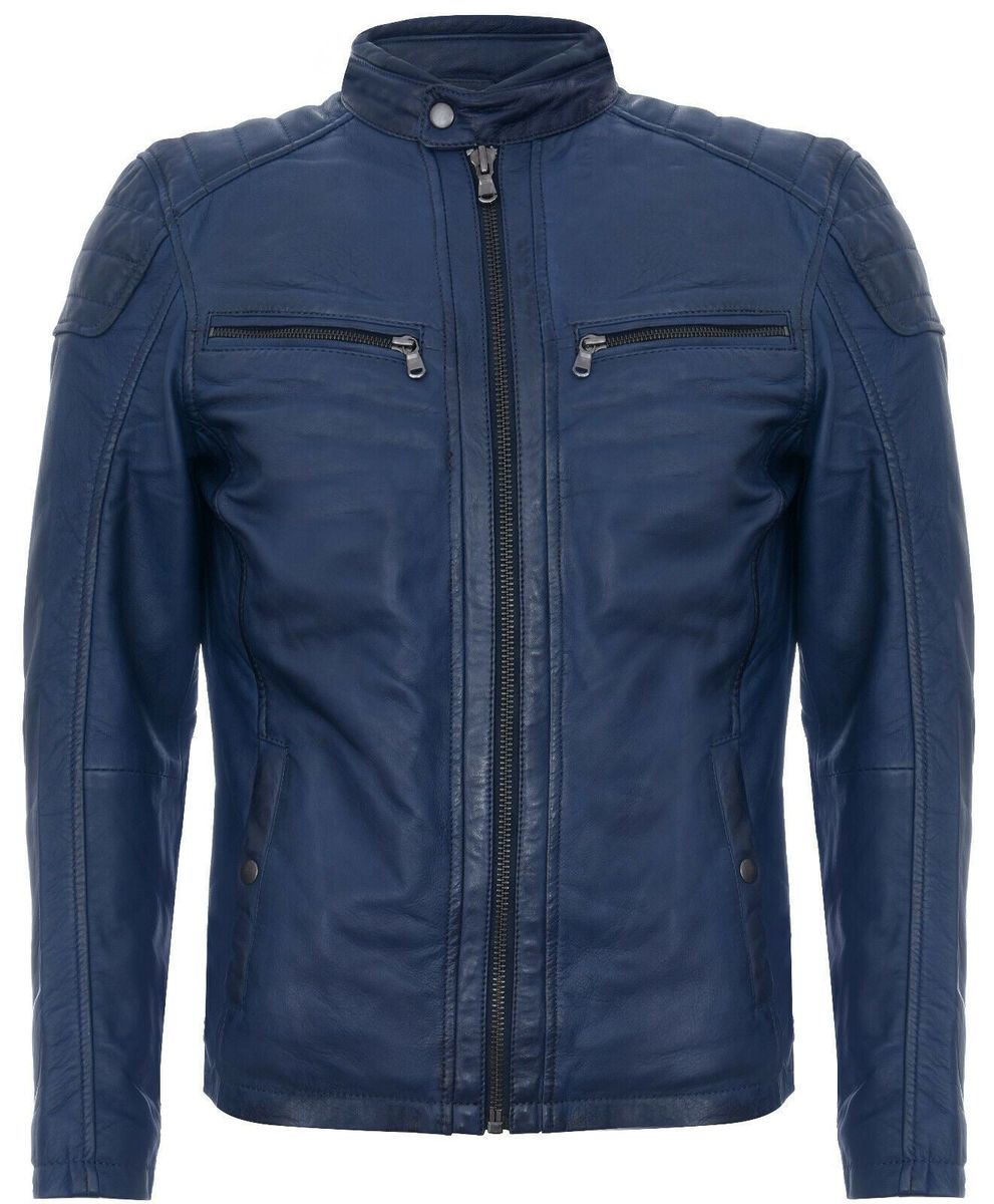 Gesteppte Rennsport-Lederjacke im Vintage-Stil