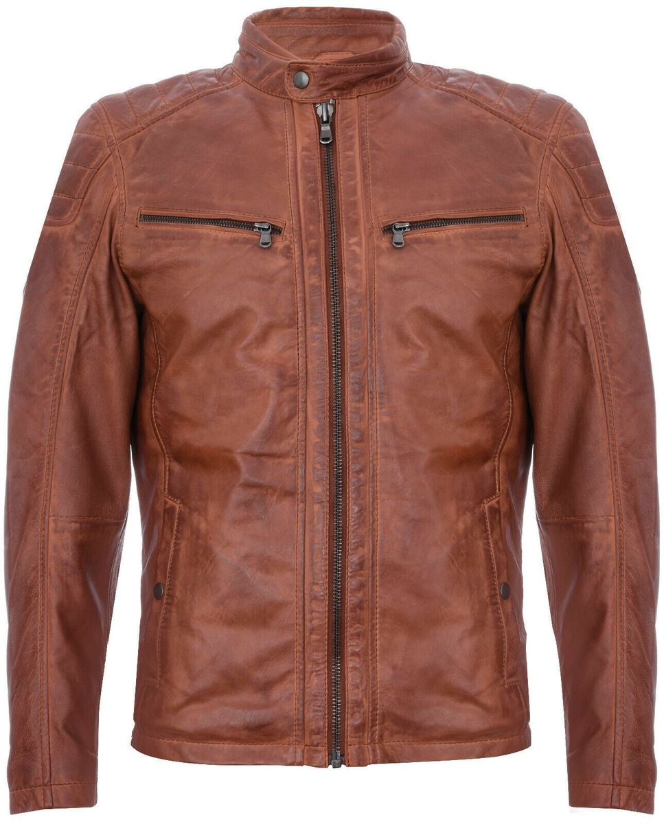 Vintage-Rennsport-Bikerjacke mit Steppung