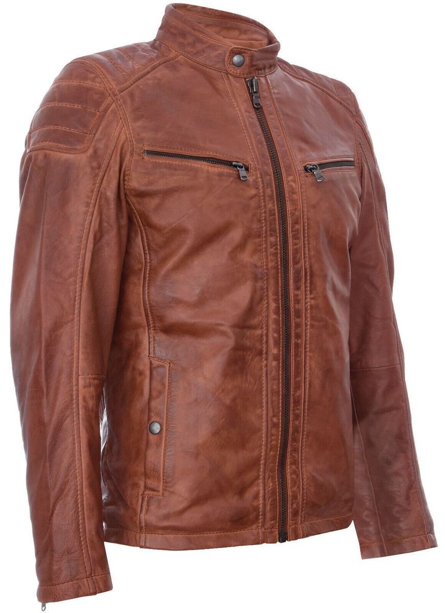 Vintage-Rennsport-Bikerjacke mit Steppung