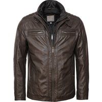 Lederjacke mit integriertem Steppeinsatz