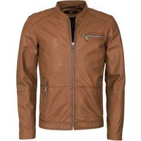 Schlichte Lederjacke mit Stehkragen