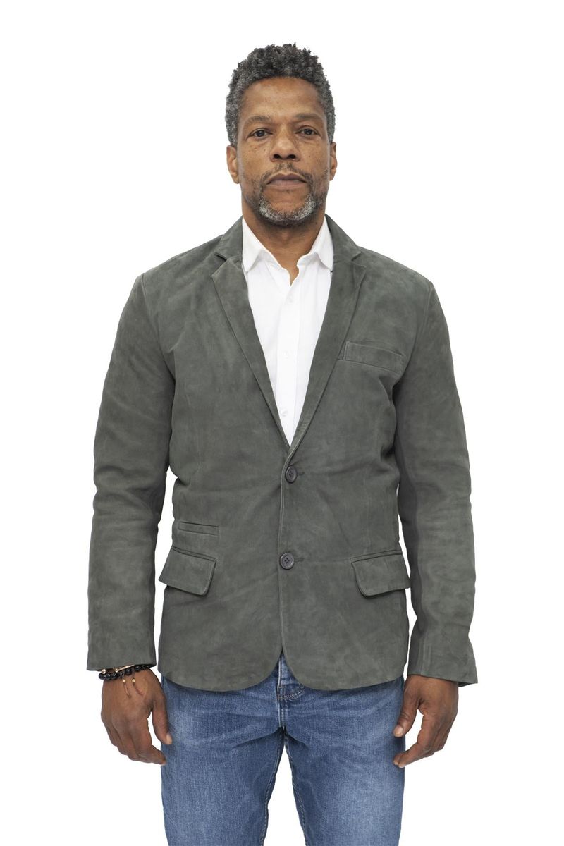 Schmaler italienischer Ziegenvelours-Blazer
