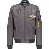 Bomberjacke aus Nubukleder mit Patches