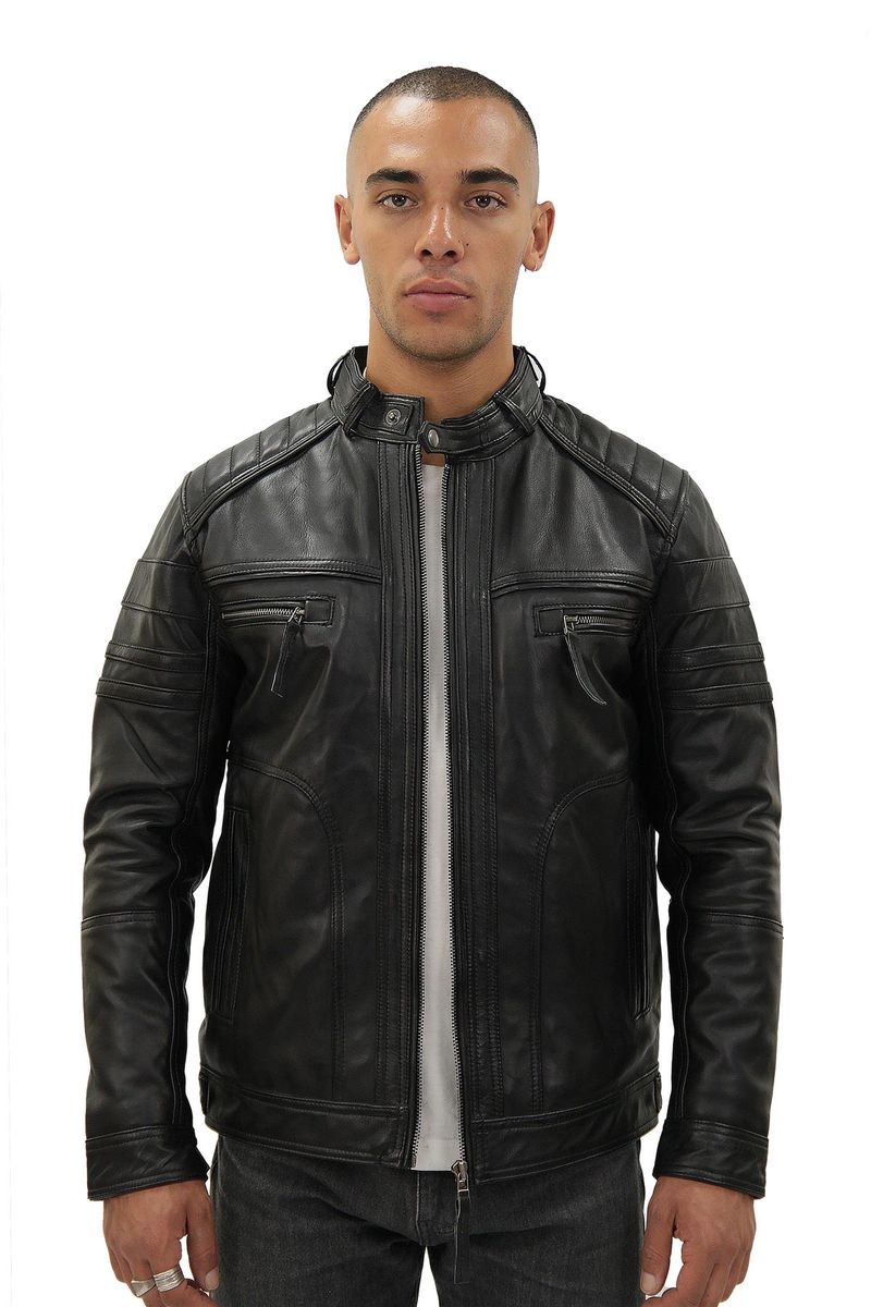 Biker-Lederjacke im Vintage-Stil