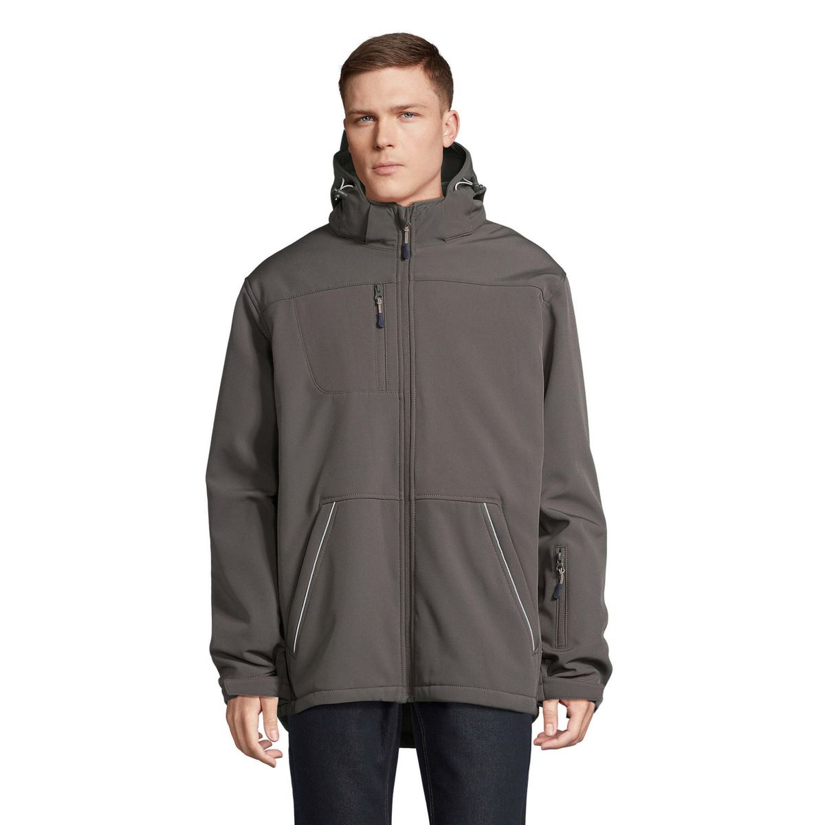 Wattierte Softshell-Jacke mit Kapuze