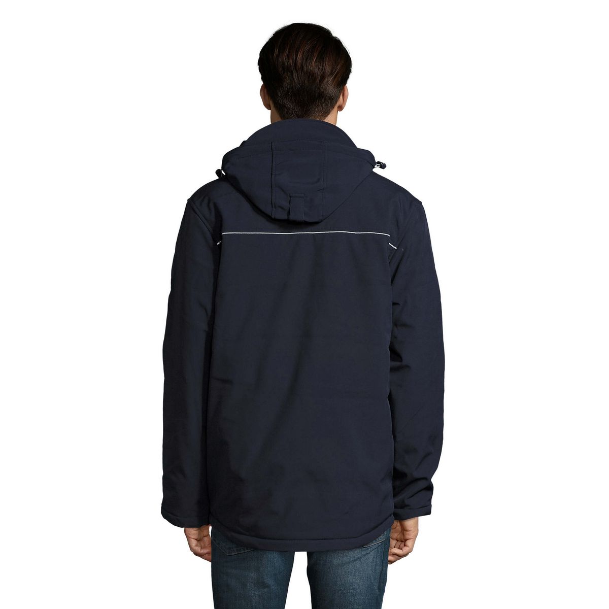 Wattierte Softshell-Kapuzenjacke