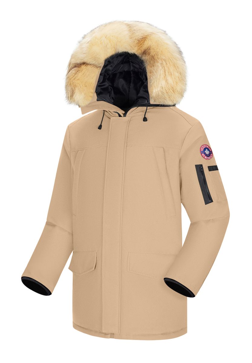 Gefütterter Winterparka mit Kunstfellbesatz