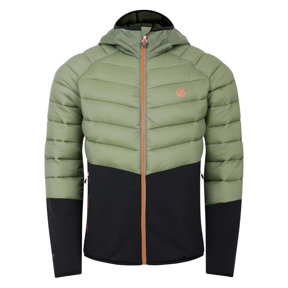 Wattierte Hybrid-Jacke mit Kapuze