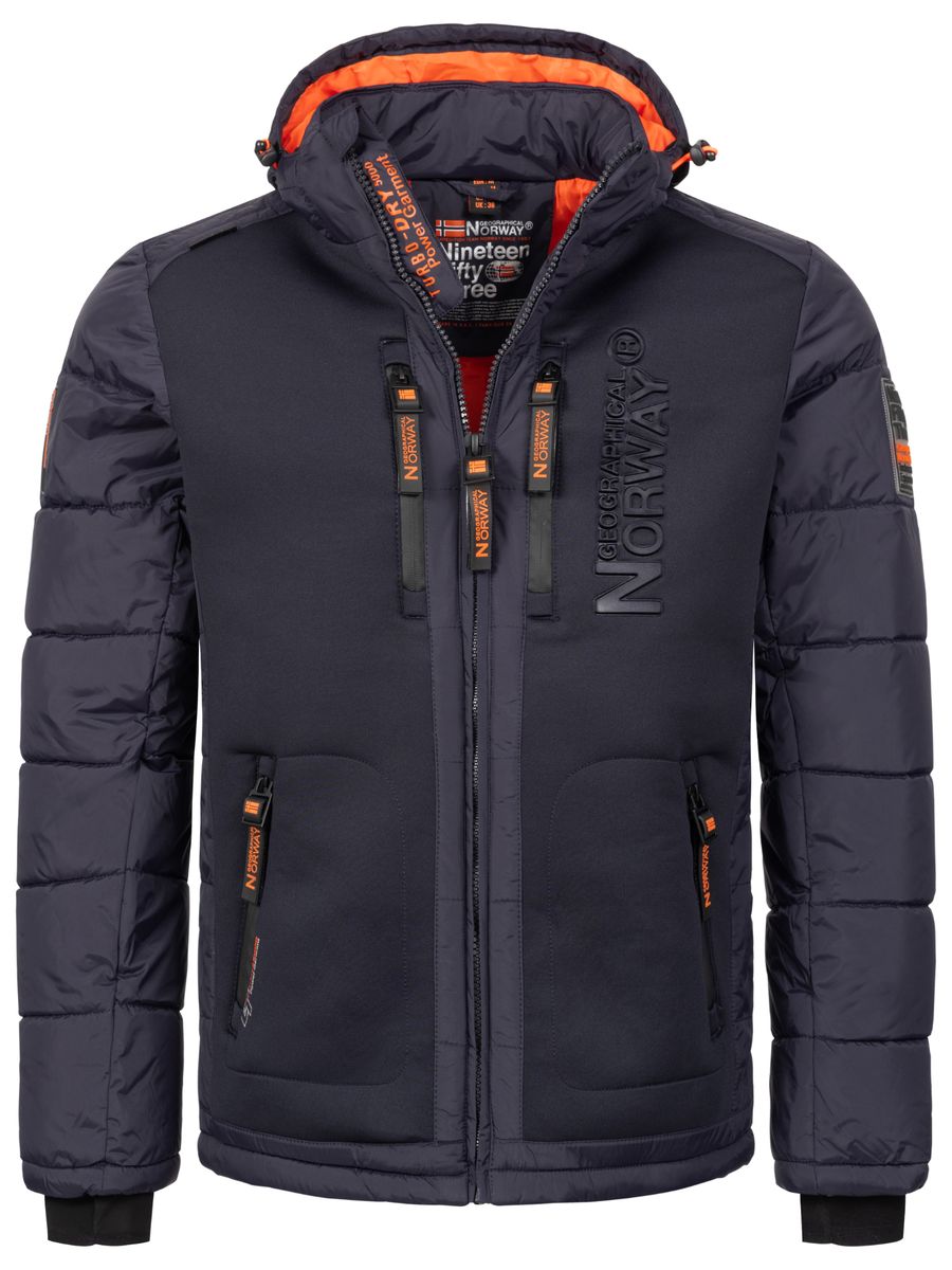 Gesteppte Pufferjacke im Materialmix