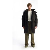Langer Kapuzen-Pufferparka