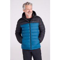 Zweifarbige Steppjacke mit Kapuze