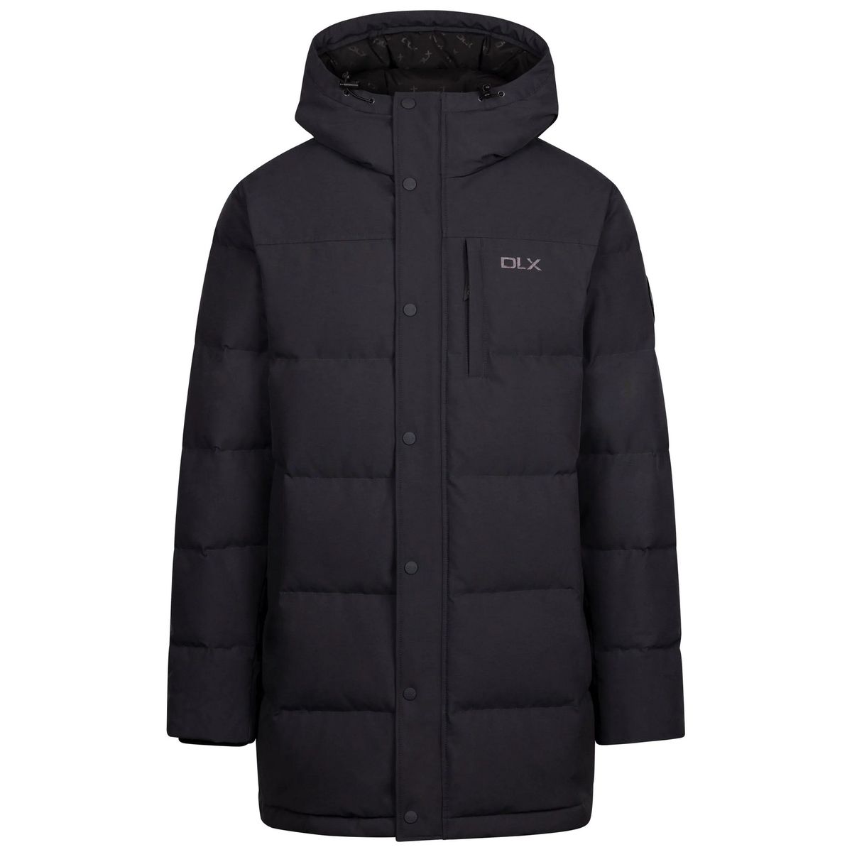 Langer Daunenparka mit Kapuze