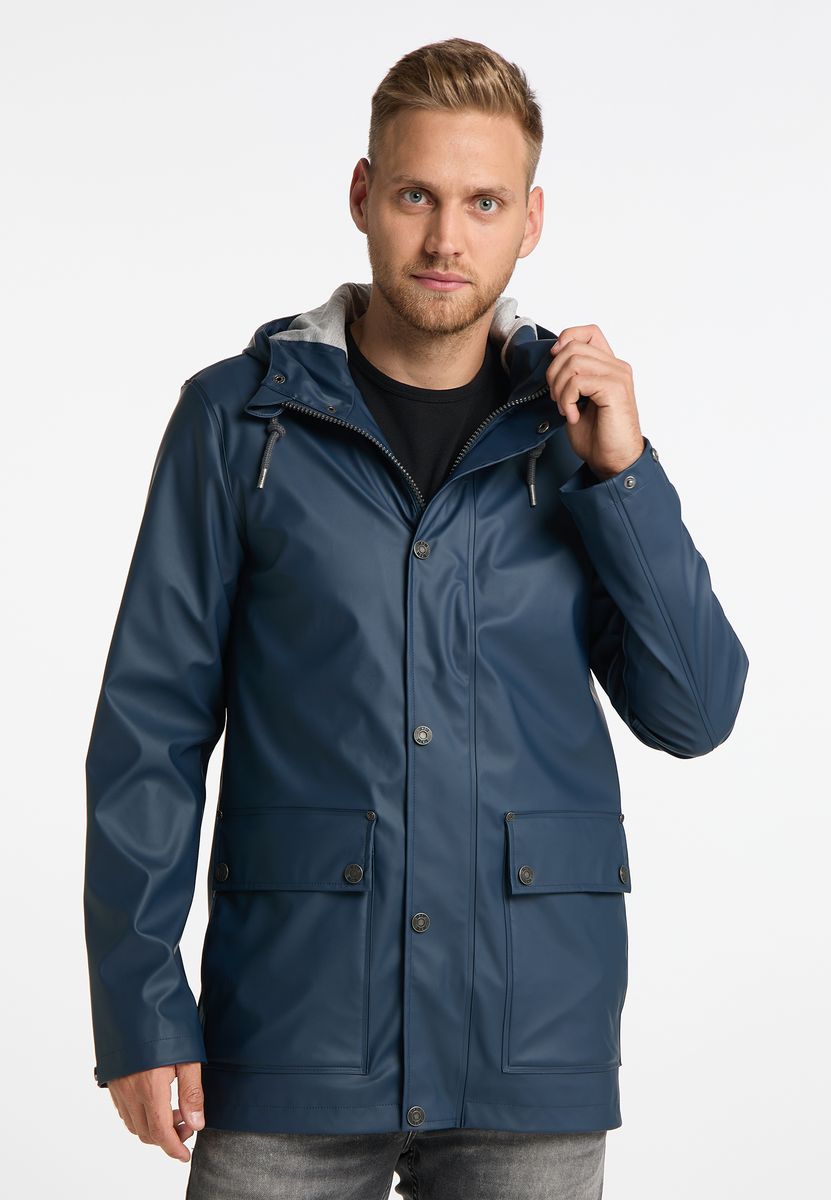 Klassische wasserfeste Regenjacke mit Kapuze