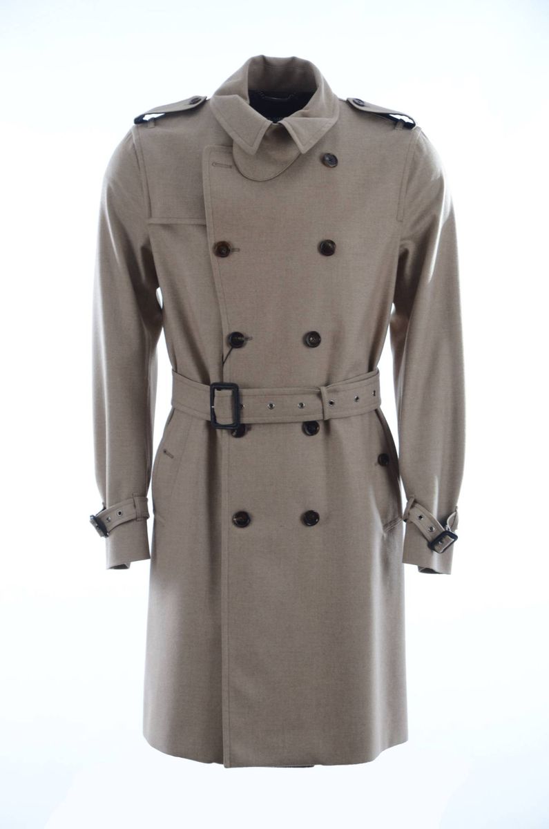 Klassischer doppelreihiger Woll-Trenchcoat