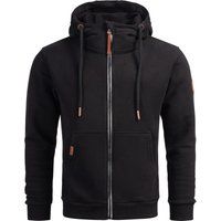 Kapuzensweatjacke mit hohem Stehkragen