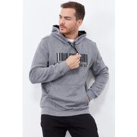 Grafischer Barcode Fleece-Pullover